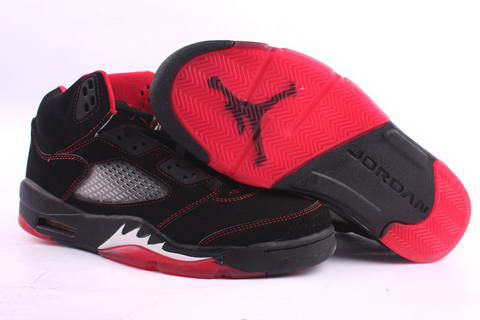 Jordan 5 Retro black red fire white shoes - Click Image to Close