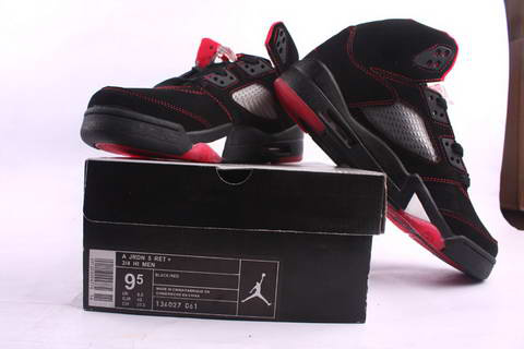 Jordan 5 Retro black red fire white shoes