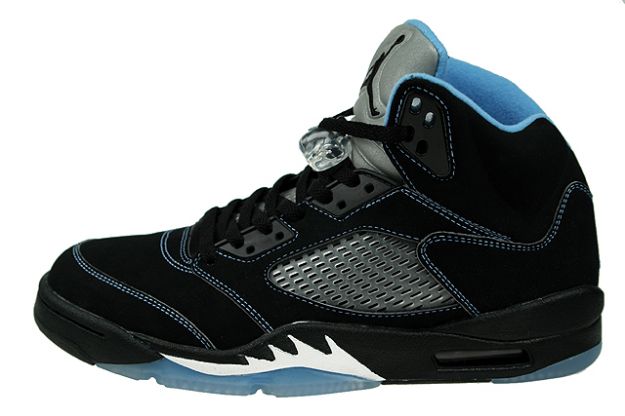 Jordan 5 Retro black university blue white shoes - Click Image to Close