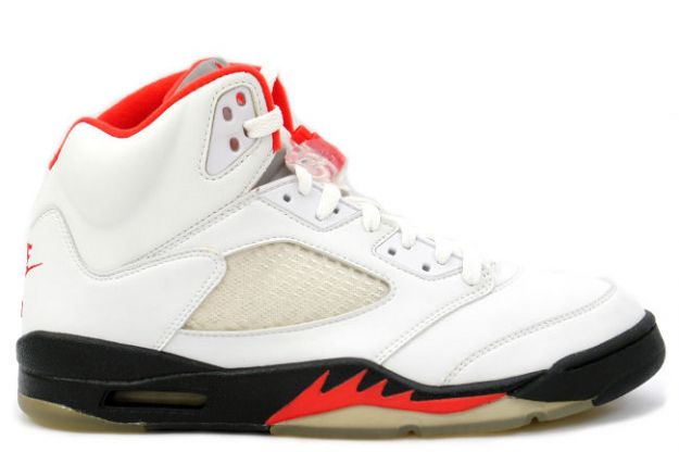 Jordan 5 Retro fire red white black fire red shoes