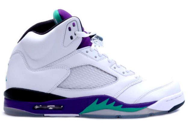 Jordan 5 Retro white grape ice new emerald shoes
