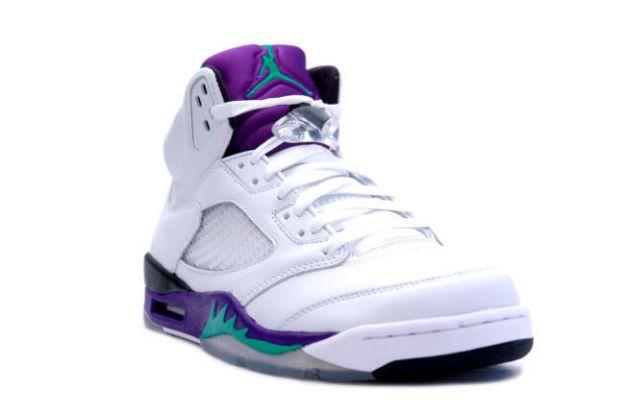 Jordan 5 Retro white grape ice new emerald shoes