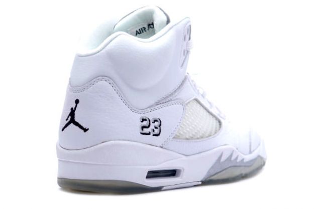Jordan 5 Retro white metallic silver black shoes - Click Image to Close