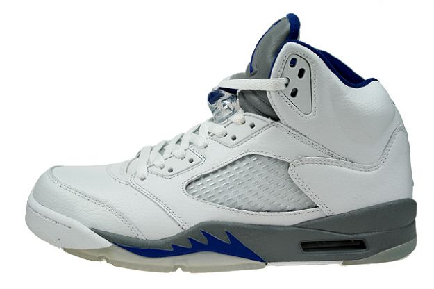 Jordan 5 Retro white sport royal stealth shoes