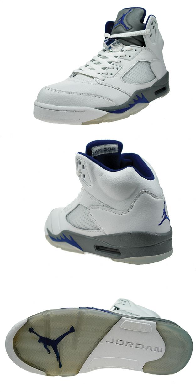 Jordan 5 Retro white sport royal stealth shoes - Click Image to Close