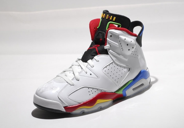 Air Jordan 6 Olympics Colors White Shoes - Click Image to Close