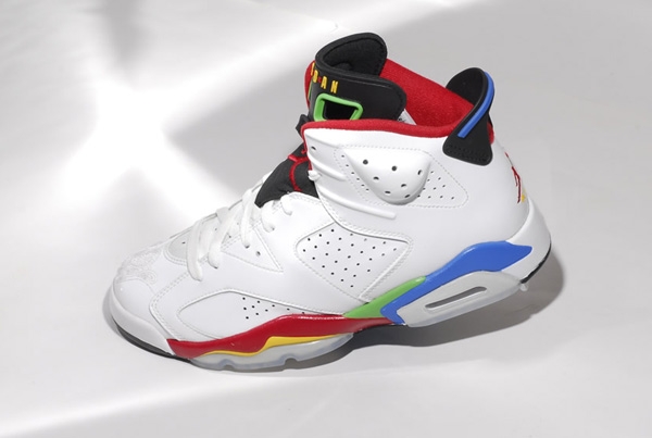 Air Jordan 6 Olympics Colors White Shoes - Click Image to Close
