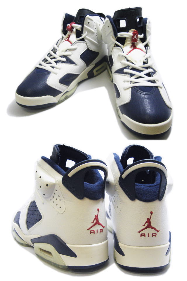 Jordan 6 Retro olympic midnight navy varsity red white shoes