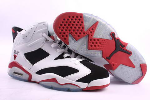 Jordan 6 Retro white black red shoes