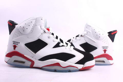 Jordan 6 Retro white black red shoes