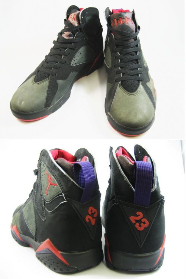 Air Jordan 7 Black Dark Charcoal True Red Shoes - Click Image to Close