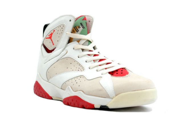 Air Jordan 7 Hare White Light Silver True Red Shoes - Click Image to Close