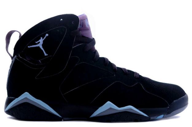 Jordan 7 Retro black chambray light graphite shoes - Click Image to Close