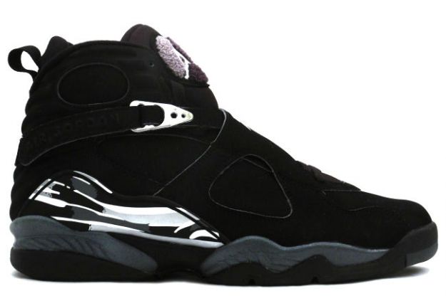 Jordan 8 Retro black chrome shoes - Click Image to Close