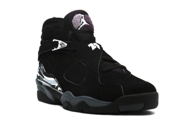 Jordan 8 Retro black chrome shoes - Click Image to Close